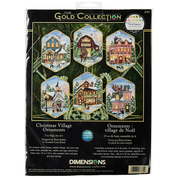 Dimensions Christmas Village Cross Stitch Ornaments Kit Set of 6